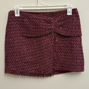 Vici Burgundy Tweed Mini Skirt Size Large Classic Preppy Academia